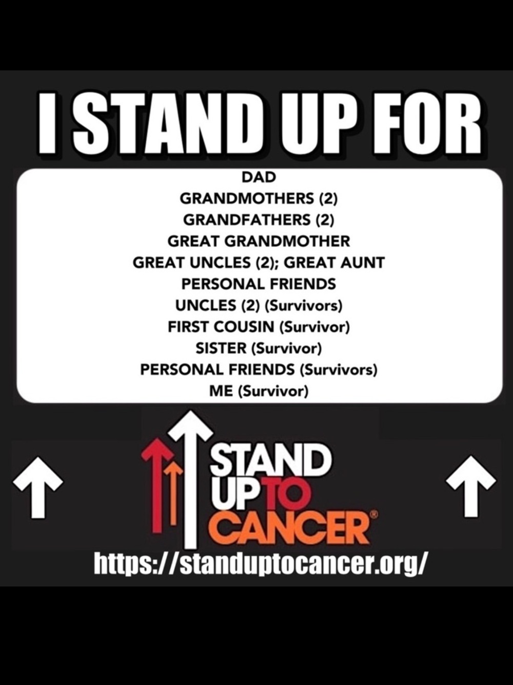 ⬆️ TOGETHER WE STAND UP TO CANCER ⬆️
